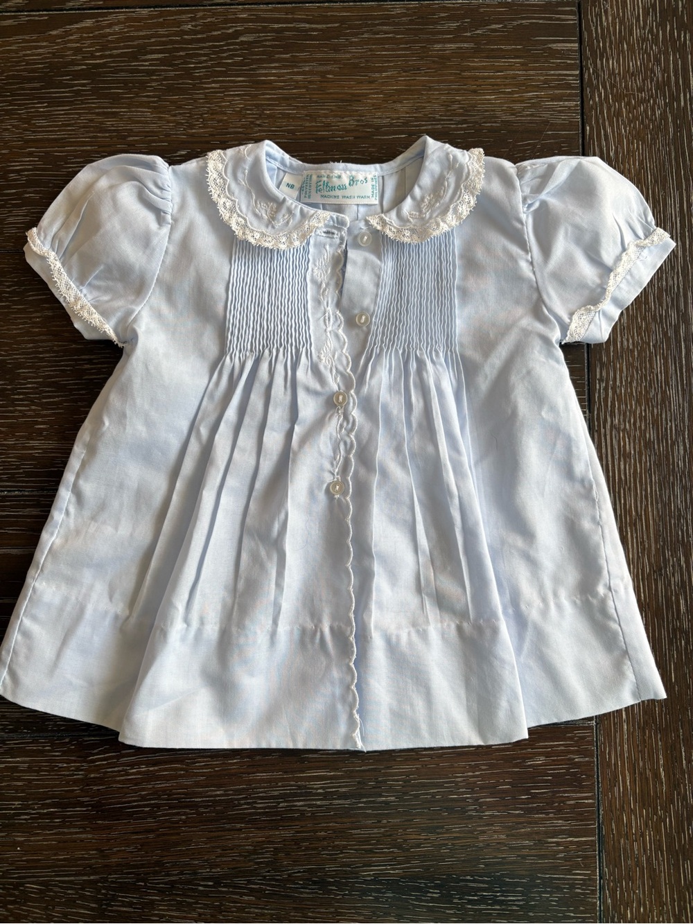 Feltman Brothers NWOT Blue Smocked Baby Heirloom Dress NB